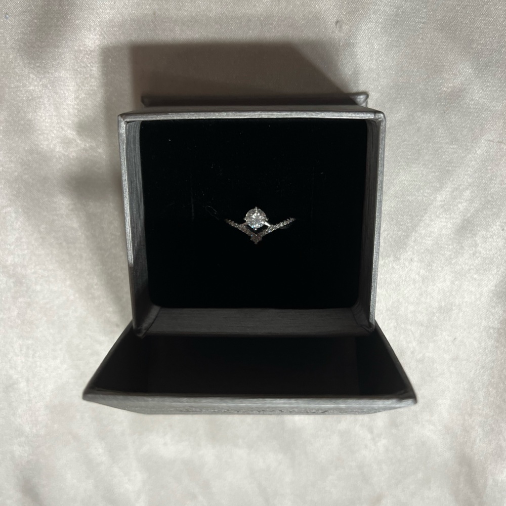Moissanite ring in sterling silver